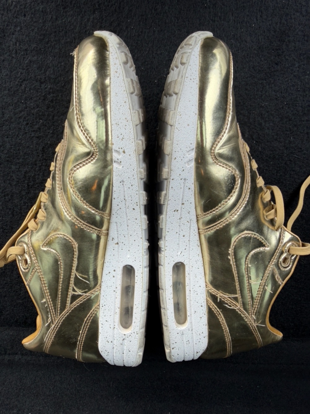 Nike iD Air Max 1 Liquid Gold Ladies Sneakers, Size 10 - Picture 8 of 12